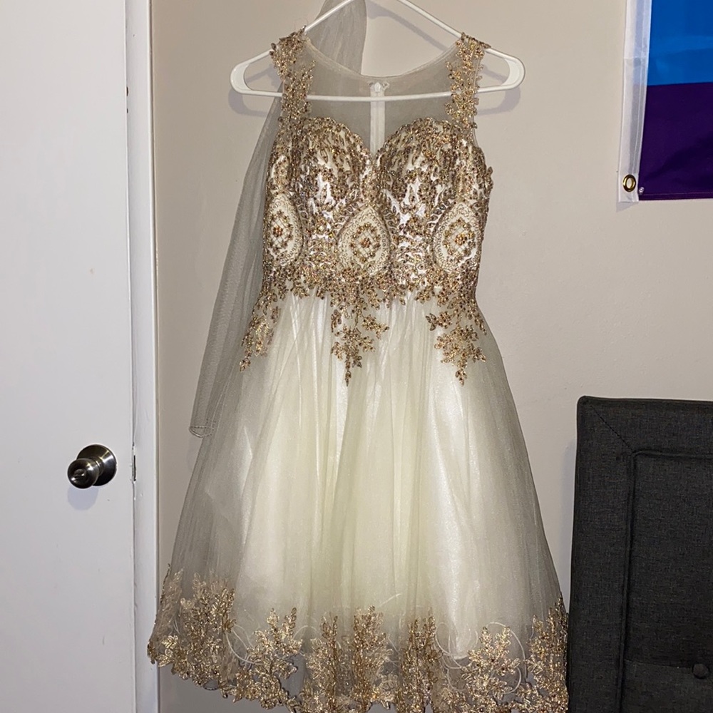 Gold short dress